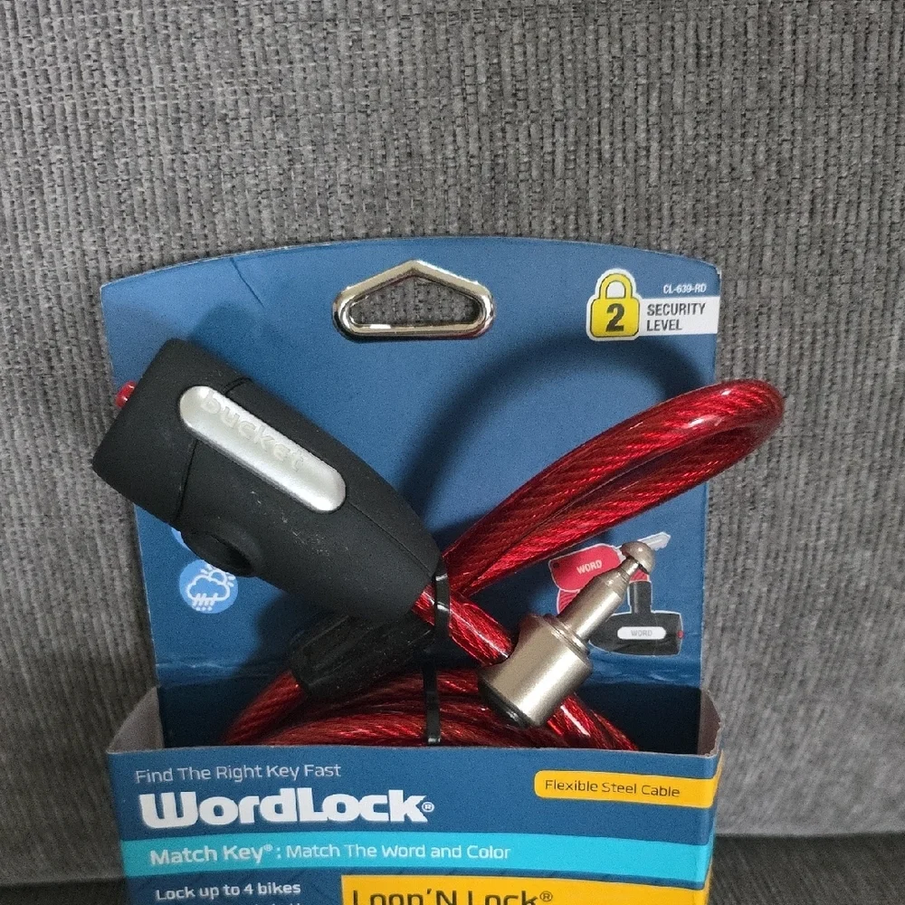 WordLock Loop N Lock Red Bike Lock, New - Picture 7 of 8